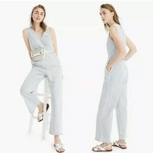 POINT SUR J.Crew NWT $148 Wide Leg Railroad Striped Tailored Jumpsuit Size 2